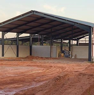 Construção de galpão estrutura metálica